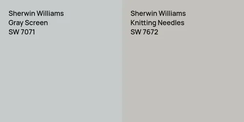 SW 7071 Gray Screen vs SW 7672 Knitting Needles