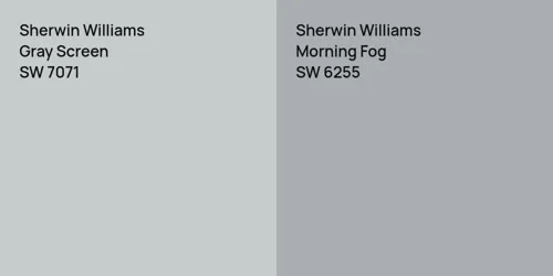 SW 7071 Gray Screen vs SW 6255 Morning Fog