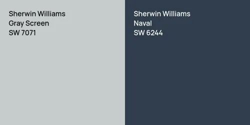 SW 7071 Gray Screen vs SW 6244 Naval