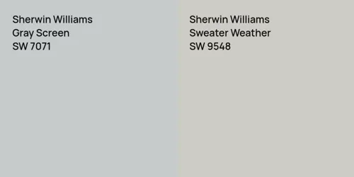 SW 7071 Gray Screen vs SW 9548 Sweater Weather