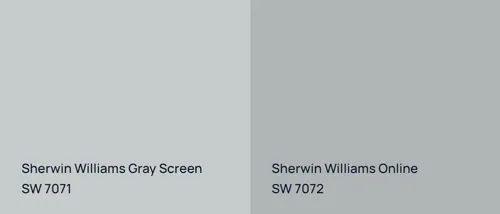 SW 7071 Gray Screen vs SW 7072 Online