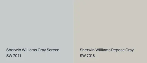 SW 7071 Gray Screen vs SW 7015 Repose Gray