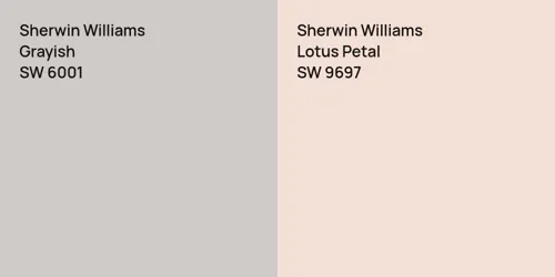 SW 6001 Grayish vs SW 9697 Lotus Petal