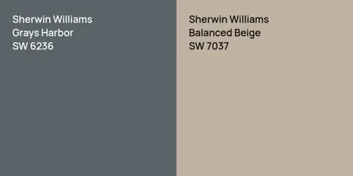 SW 6236 Grays Harbor vs SW 7037 Balanced Beige