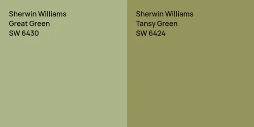 SW 6430 Great Green vs SW 6424 Tansy Green