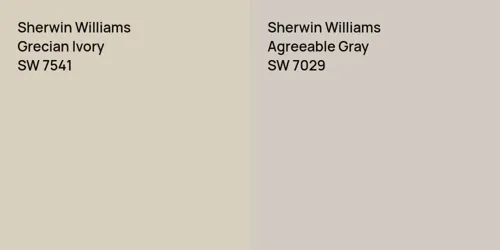 SW 7541 Grecian Ivory vs SW 7029 Agreeable Gray