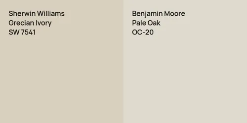 SW 7541 Grecian Ivory vs OC-20 Pale Oak