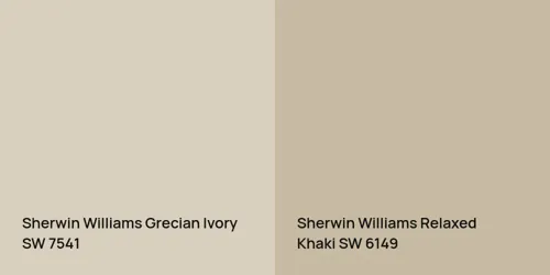 SW 7541 Grecian Ivory vs SW 6149 Relaxed Khaki