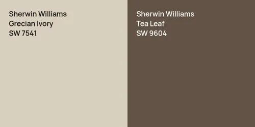 SW 7541 Grecian Ivory vs SW 9604 Tea Leaf