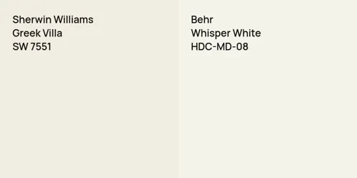 SW 7551 Greek Villa vs HDC-MD-08 Whisper White