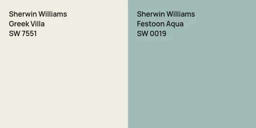 SW 7551 Greek Villa vs SW 0019 Festoon Aqua