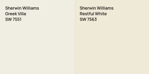 SW 7551 Greek Villa vs SW 7563 Restful White