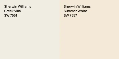 SW 7551 Greek Villa vs SW 7557 Summer White