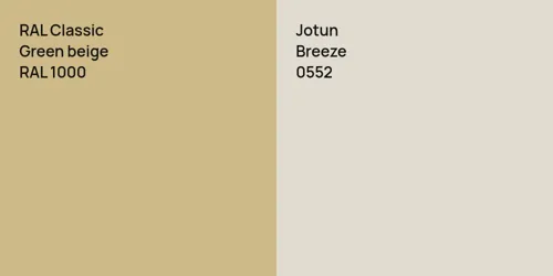 RAL 1000 Green beige vs 0552 Breeze