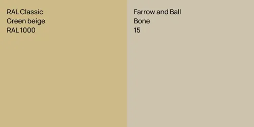 RAL 1000 Green beige vs 15 Bone