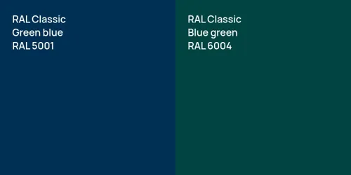 RAL 5001 Green blue vs RAL 6004  Blue green