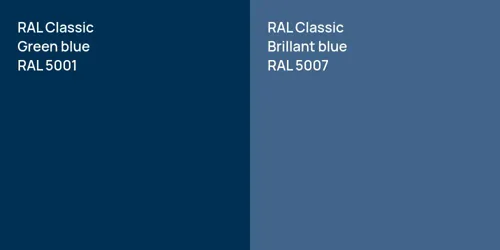 RAL 5001 Green blue vs RAL 5007 Brillant blue