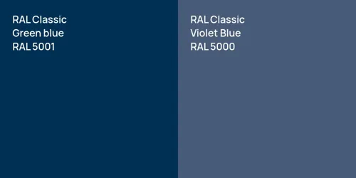 RAL 5001 Green blue vs RAL 5000 Violet Blue