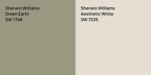 SW 7748 Green Earth vs SW 7035 Aesthetic White