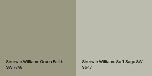 SW 7748 Green Earth vs SW 9647 Soft Sage