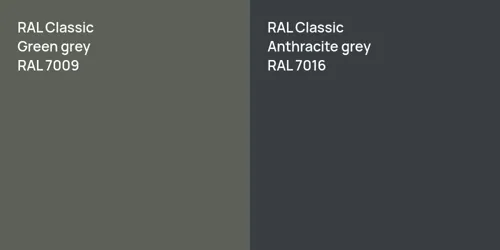 RAL 7009  Green grey vs RAL 7016  Anthracite grey