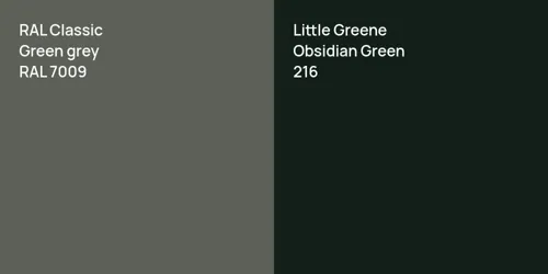 RAL 7009  Green grey vs 216 Obsidian Green