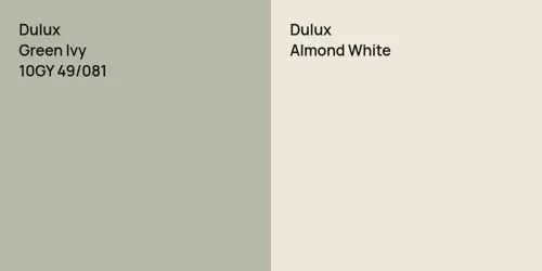 10GY 49/081 Green Ivy vs null Almond White