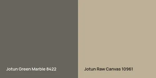 8422 Green Marble vs 10961 Raw Canvas