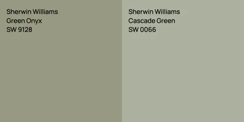 SW 9128 Green Onyx vs SW 0066 Cascade Green