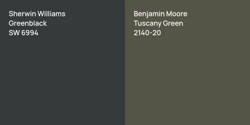 SW 6994 Greenblack vs 2140-20 Tuscany Green