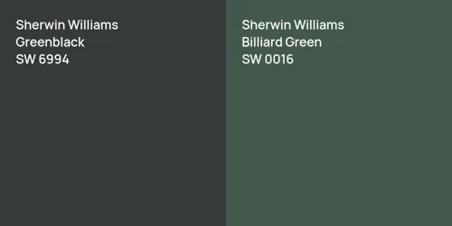 SW 6994 Greenblack vs SW 0016 Billiard Green