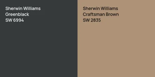 SW 6994 Greenblack vs SW 2835 Craftsman Brown