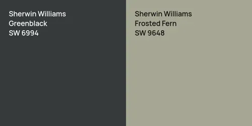 SW 6994 Greenblack vs SW 9648 Frosted Fern