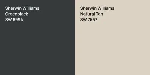 SW 6994 Greenblack vs SW 7567 Natural Tan