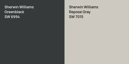 SW 6994 Greenblack vs SW 7015 Repose Gray