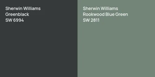 SW 6994 Greenblack vs SW 2811 Rookwood Blue Green