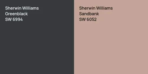 SW 6994 Greenblack vs SW 6052 Sandbank