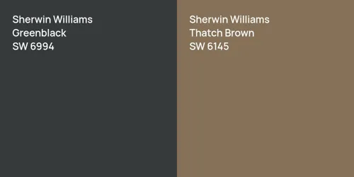 SW 6994 Greenblack vs SW 6145 Thatch Brown