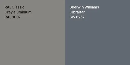 RAL 9007 Grey aluminium vs SW 6257 Gibraltar