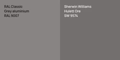 RAL 9007 Grey aluminium vs SW 9574 Hulett Ore