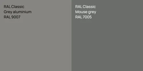 RAL 9007 Grey aluminium vs RAL 7005  Mouse grey