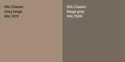 RAL 1019  Grey beige vs RAL 7006  Beige grey