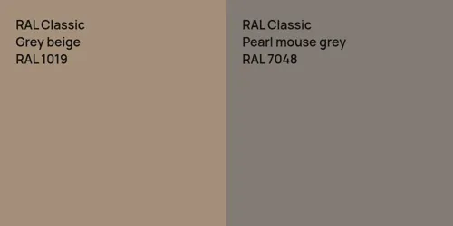 RAL 1019  Grey beige vs RAL 7048  Pearl mouse grey