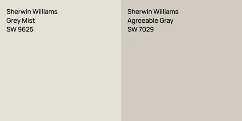 SW 9625 Grey Mist vs SW 7029 Agreeable Gray