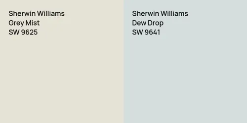 SW 9625 Grey Mist vs SW 9641 Dew Drop