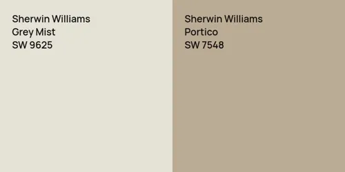 SW 9625 Grey Mist vs SW 7548 Portico