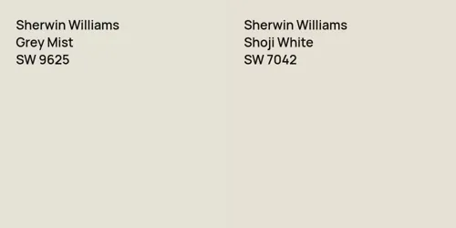 SW 9625 Grey Mist vs SW 7042 Shoji White