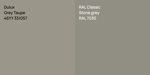 46YY 33/057 Grey Taupe vs RAL 7030  Stone grey