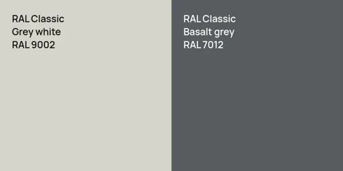 RAL 9002  Grey white vs RAL 7012  Basalt grey