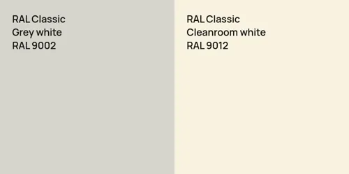 RAL 9002  Grey white vs RAL 9012 Cleanroom white